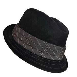 Christys Crown Velvet Fedora by Tony Merenda Mens L Brown Striped Band Vintage